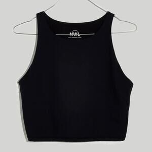 Madewell NWT MWL Form‎ Racerback Crop Tank Top in Black Size 4X